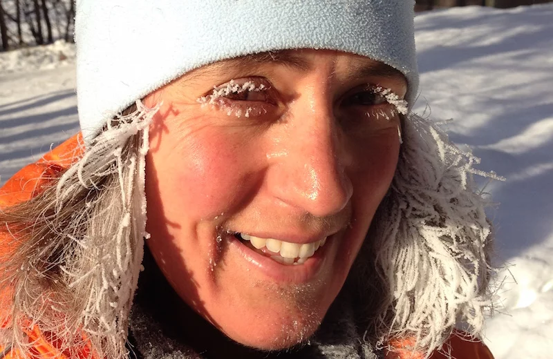 Dr. Tara, cold but happy in January!